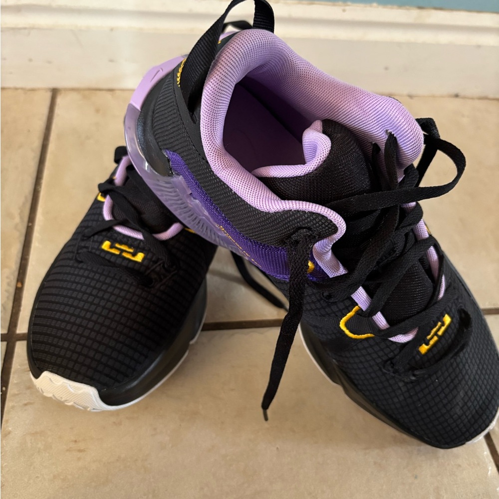 LeBron Witness VII Black and Purple Shoes